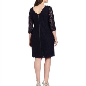 Navy Lace sheath dress with zipper down the back